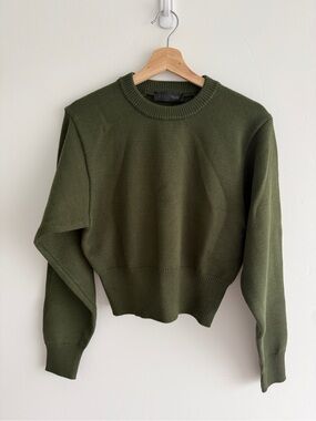 Zara Olive Green Crewneck Sweater